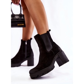 Botas De Mujer De Ante En La Plataforma Martine Negra negro 3