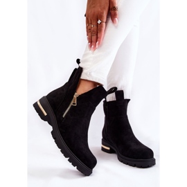 PG1 Botines negros de ante con recortes Klarissa 2