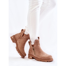 PG1 Botines de ante con recortes Beige Klarissa 1