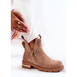 PG1 Botines de ante con recortes Beige Klarissa 3