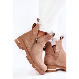 PG1 Botines de ante con recortes Beige Klarissa 6