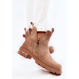 PG1 Botines de ante con recortes Beige Klarissa 2