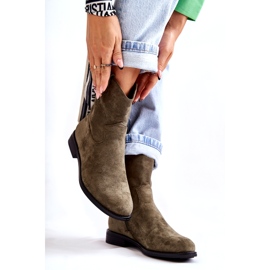 S.Barski Botas Mujer Ante Tacón Plano Verde Fiorenz HY66-66 3