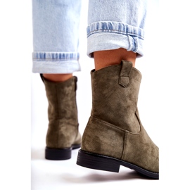 S.Barski Botas Mujer Ante Tacón Plano Verde Fiorenz HY66-66 1