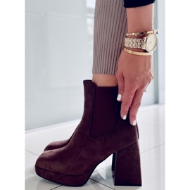 BM Botas tacón ancho Ciara Marrón 4