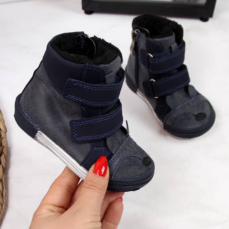 Zapatos niño con velcro azul marino Kornecki 6583 1