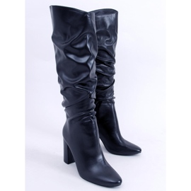 BM Botas de tacón con arrugas de Whitney Black negro 3