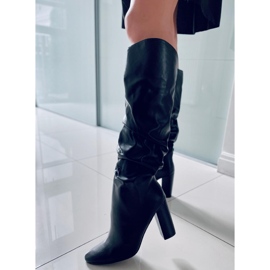 BM Botas de tacón con arrugas de Whitney Black negro 1
