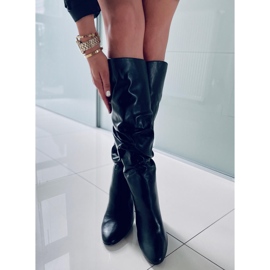 BM Botas de tacón con arrugas de Whitney Black negro 5