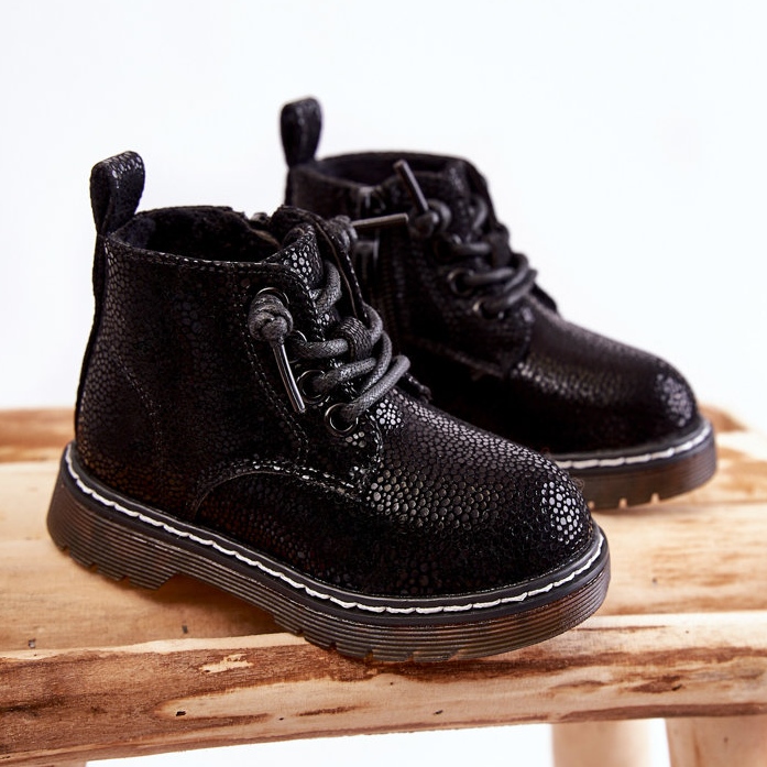 Botas Abrigadas Infantiles Con Cremallera Negra Betsy negro 1