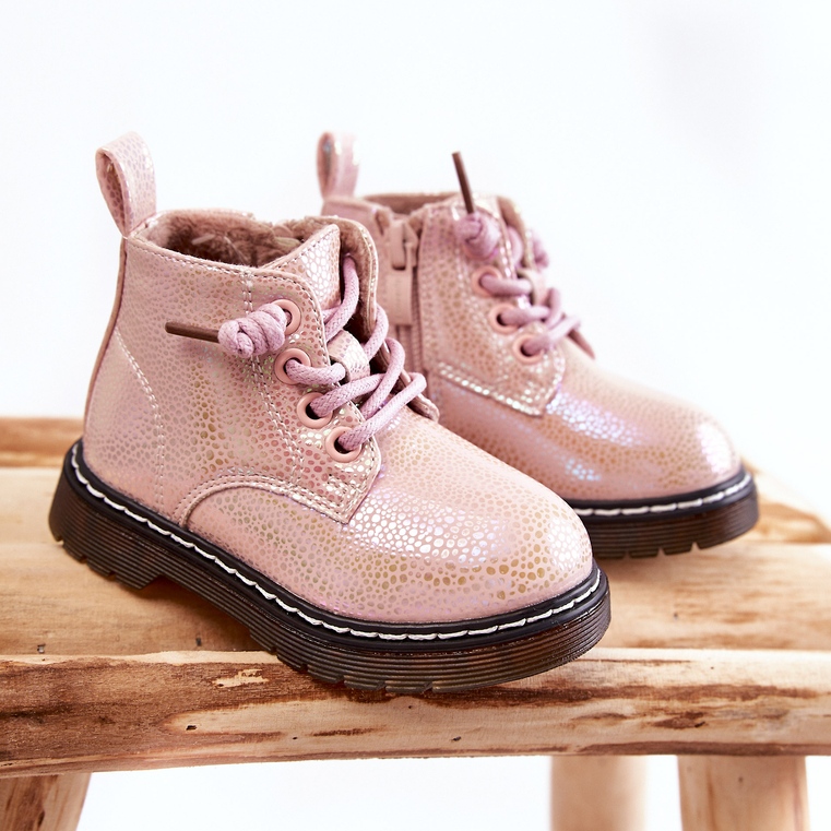Botas Abrigadas Infantiles Con Cremallera Rosa Betsy 1