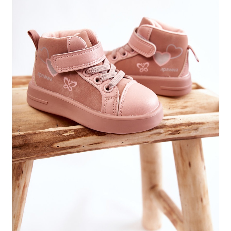 PA1 Deportivas Infantiles Altas Con Velcro Rosa Cheezi rosado 2