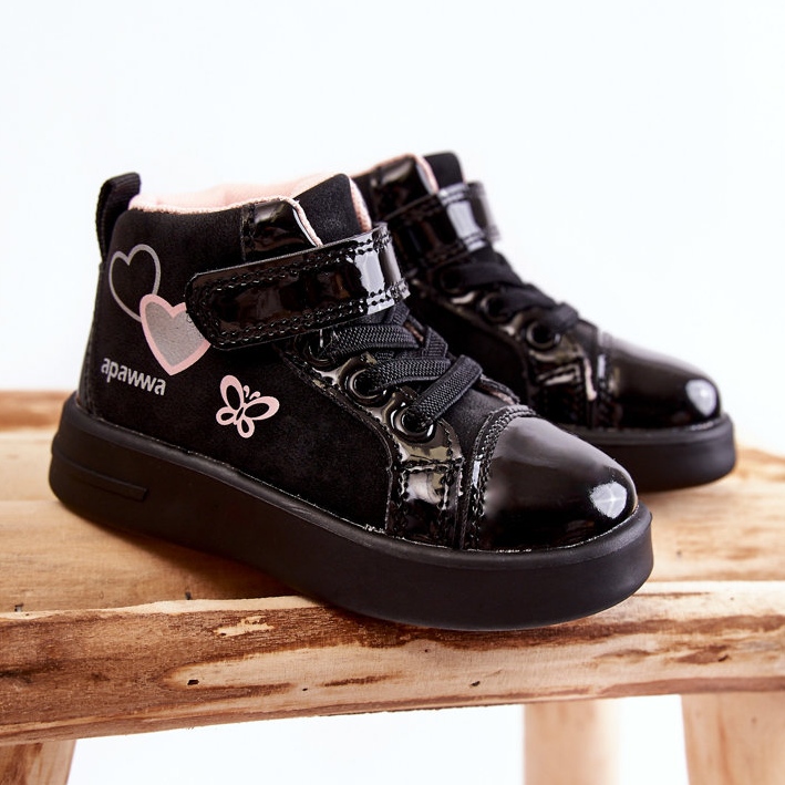 PA1 Deportivas Infantiles Altas Con Velcro Cheezi Negras negro 1