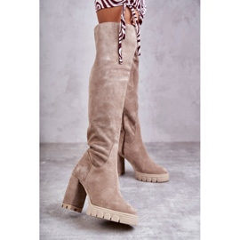 PA2 Moda Botas Mosquetera Ante Beige Estrela 1