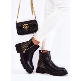 PG1 Botas Mujer Piel Con Cremallera Decorativa Negro Lorra 5