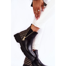 PG1 Botas Mujer Piel Con Cremallera Decorativa Negro Lorra 3