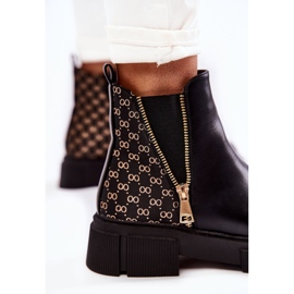 PG1 Botas Mujer Piel Con Cremallera Decorativa Negro Lorra 4