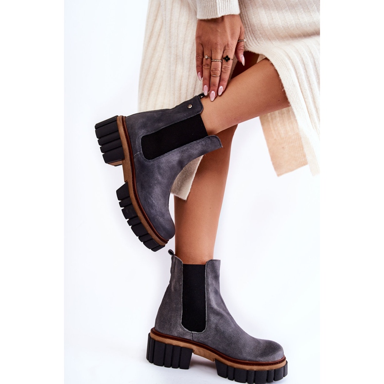 Botas de Cuero Trabajadores Maciejka Gris 05312-03 2