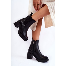 PL5 Botas De Mujer De Cuero En La Plataforma Martine Negra negro 2