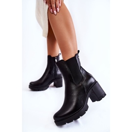 PL5 Botas De Mujer De Cuero En La Plataforma Martine Negra negro 1
