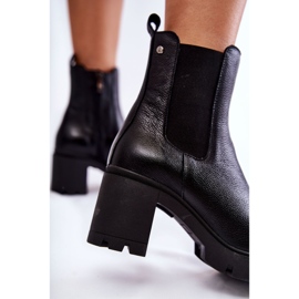 PL5 Botas De Mujer De Cuero En La Plataforma Martine Negra negro 4