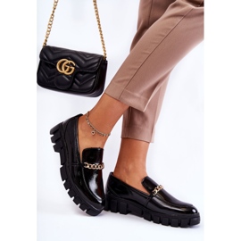 Sergio Leone Zapatos Lacados Con Cadena Negro Anne 4