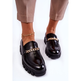 Sergio Leone Zapatos Lacados Con Cadena Negro Anne 3