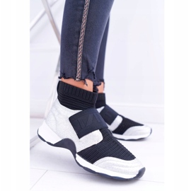 Deportivas Mujer Lu Boo Con Calcetín Plata Glitter Phantom HT9022 negro 1
