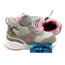 American Club Zapatos deportivos para niñas con una membrana rosa gris RL92/22 rosado 1