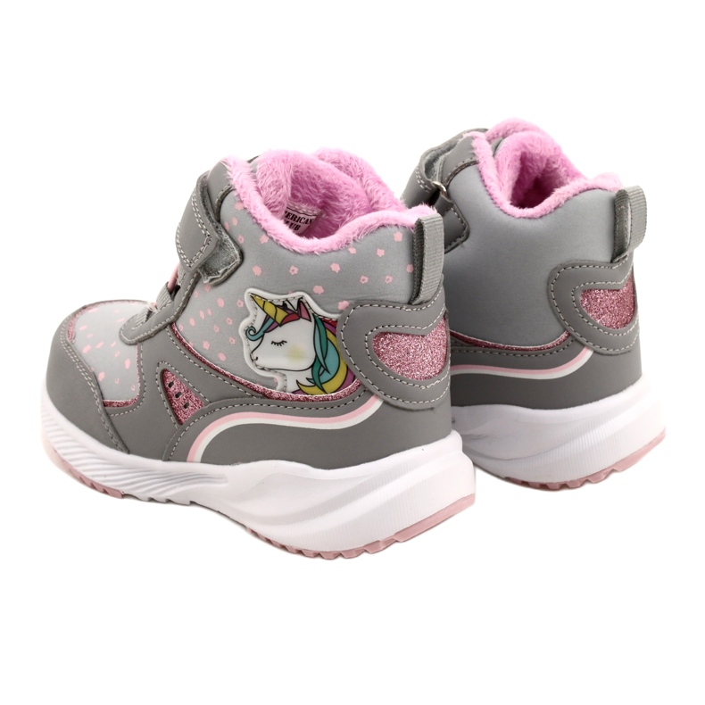 American Club Zapatos deportivos para niñas con una membrana rosa gris RL92/22 rosado 4