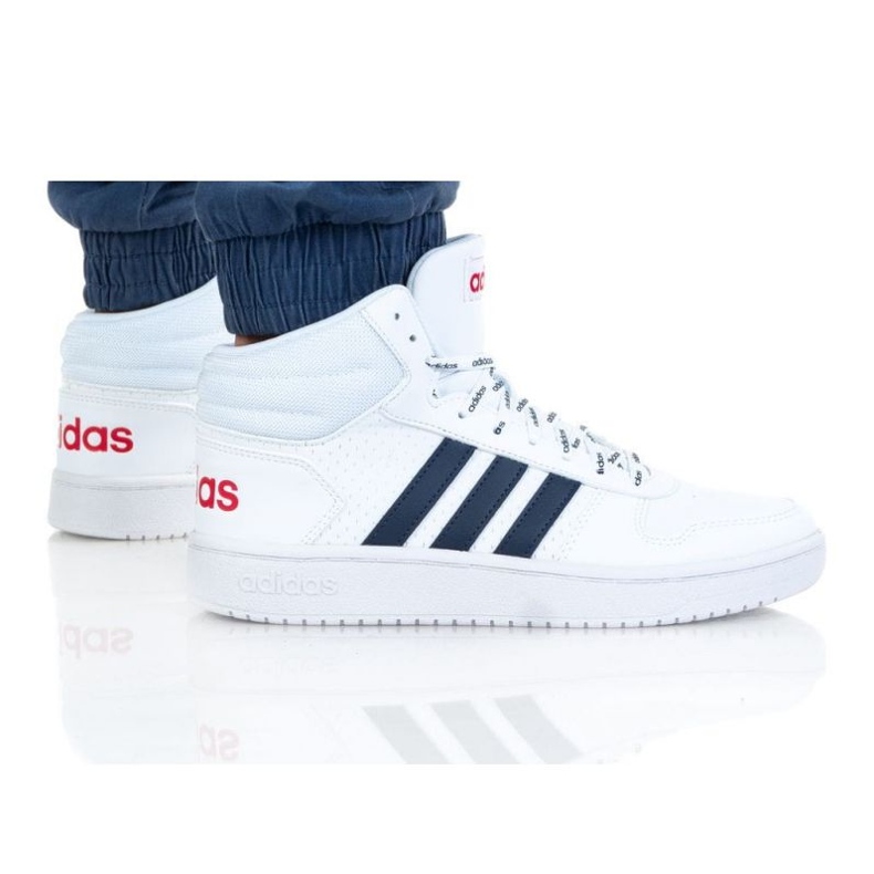 Zapatillas Adidas Hoop 2.0 Mid M FW4478 blanco azul marino 1