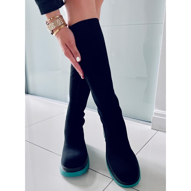 PA1 Botines calcetín Duff azul superior negro multicolor verde 2 PA1 Botines calcetín Duff azul superior negro multicolor verde 2