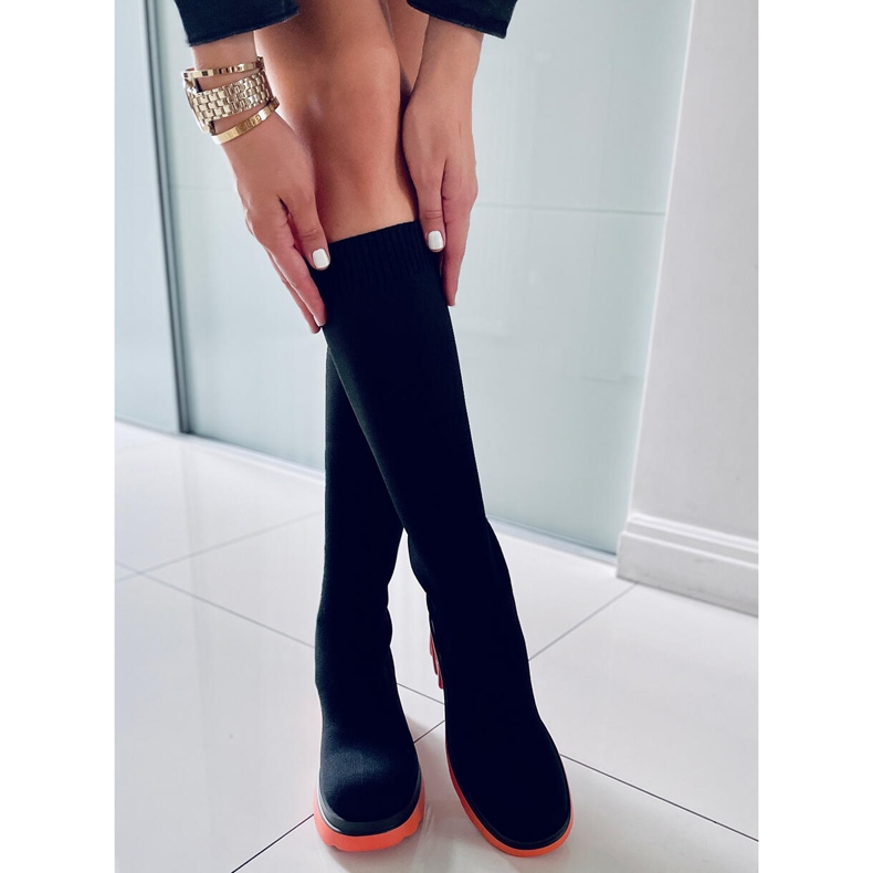 PA1 Parte superior de calcetín naranja Duff negro 2