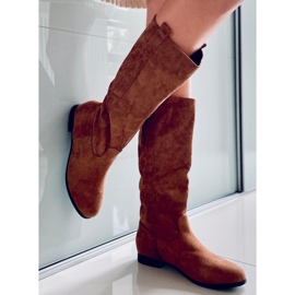 PA1 Botas planas Flatty Camel marrón 4