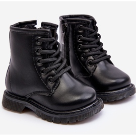 Botas Infantiles De Piel Con Cremallera Negro Omua 8