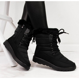 Botas de nieve aislantes para mujer con pelo negro Vinceza 1 Botas de nieve aislantes para mujer con pelo negro Vinceza 1