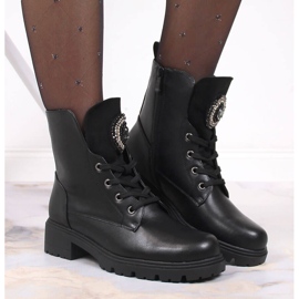 S.Barski Botas de mujer negras con abalorios con aislamiento negro S. Barski 7