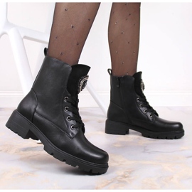 S.Barski Botas de mujer negras con abalorios con aislamiento negro S. Barski 6