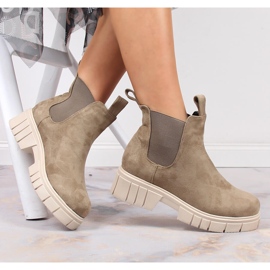 Botines mujer en ante, con aislamiento, beige, T.Sokolski 4