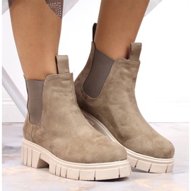 Botines mujer en ante, con aislamiento, beige, T.Sokolski 6