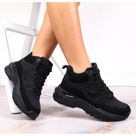 Black Big Star KK274356 botas deportivas de mujer negras con plataforma negro 4