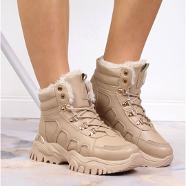 News Botas de nieve mujer plataforma con pelo beige NOVEDADES 6
