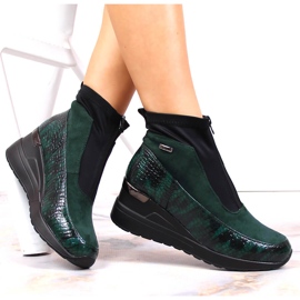 Botas de mujer con tacón de cuña verde croché Jezzi 5
