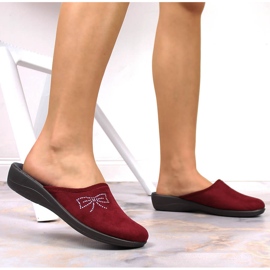 Cómodas zapatillas de casa de mujer llenas de Inblu burdeos rojo 4