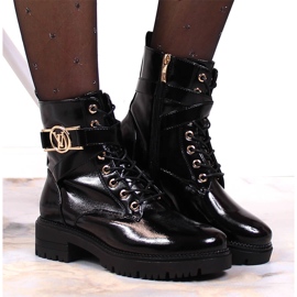 Botas aislantes mujer lacadas en negro Potocki 3