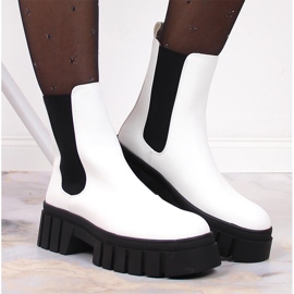 Botas blancas de mujer con plataforma aislante Sergio Leone blanco 2