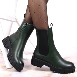 Verde Sergio Leone cálidas botas Chelsea en la plataforma 1