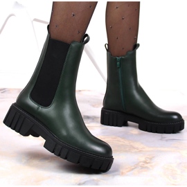 Verde Sergio Leone cálidas botas Chelsea en la plataforma 2