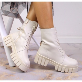Botas de mujer con cordones y cremallera con aislamiento beige Sergio Leone 1