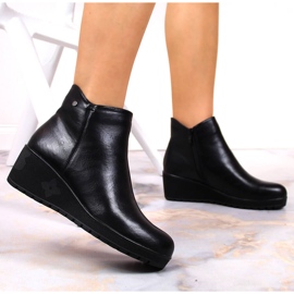 Negro Botas cuña mujer insuladas Jezzi 3